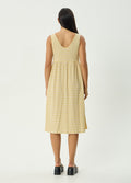 Sunday - Hemp Seersucker Check Midi Dress | Lemon Check-Image 3