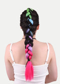 Synthetic DIY Jumbo Festival Hair Braid | Rainbow 4-tone-Image 1