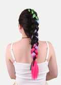 Synthetic DIY Jumbo Festival Hair Braid | Rainbow 4-tone-Image 2