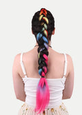 Synthetic DIY Jumbo Festival Hair Braid | Rainbow 5-tone-Image 1