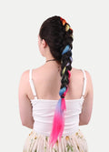 Synthetic DIY Jumbo Festival Hair Braid | Rainbow 5-tone-Image 2