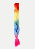 Synthetic DIY Jumbo Festival Hair Braid | Rainbow 5-tone-Image 3