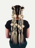 Synthetic Pre-Braided Festival Hair | Blonde + Tinsel-Image 1