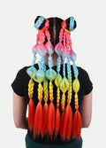 Synthetic Pre-Braided Festival Hair | Rainbow 4-tone-Image 1
