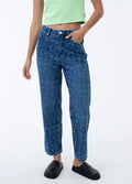 Tagged Shelby Long - Hemp Denim Wide Leg Jean | Graffiti Blue-Image 2