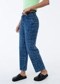 Tagged Shelby Long - Hemp Denim Wide Leg Jean | Graffiti Blue-Image 3