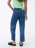 Tagged Shelby Long - Hemp Denim Wide Leg Jean | Graffiti Blue-Image 4