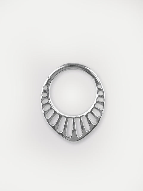 Tear Drop Cutout Hinged Ring 16G