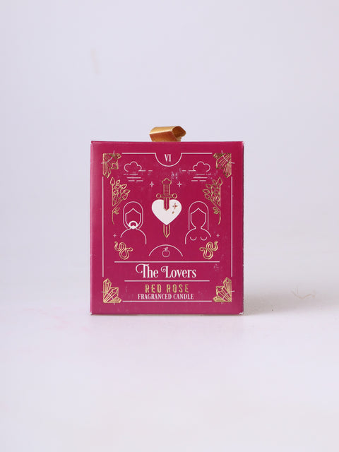The Lovers Tarot Candle - Red Rose