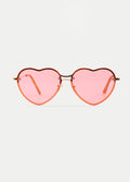 Thin Heart Frame Sunglasses | Pink-Image 1
