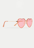 Thin Heart Frame Sunglasses | Pink-Image 2