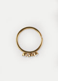 Three Gem Gold Split Ring 20G | Clear-Image 1