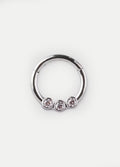 Three Gem Hinged Ring 16G | Clear-Image 1