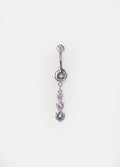 Three Gem Navel Barbell 14G | Clear-Image 1