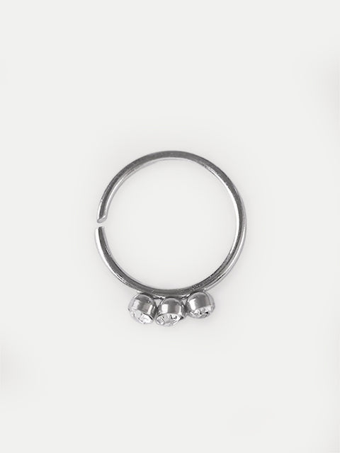 Three Gem Split Ring 20G