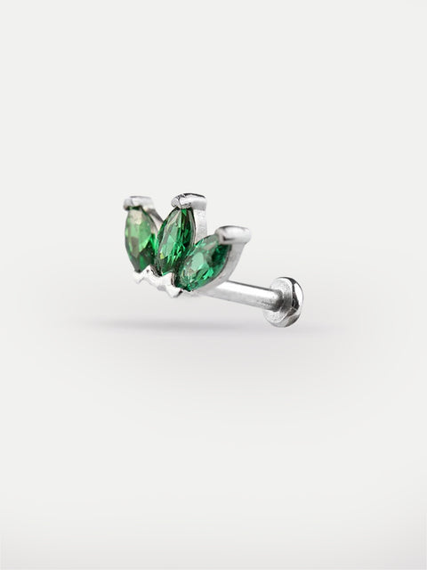 Three Marquise Gem Ear Stud 18G