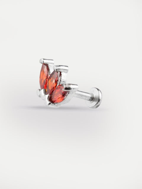 Three Marquise Gem Ear Stud 18G