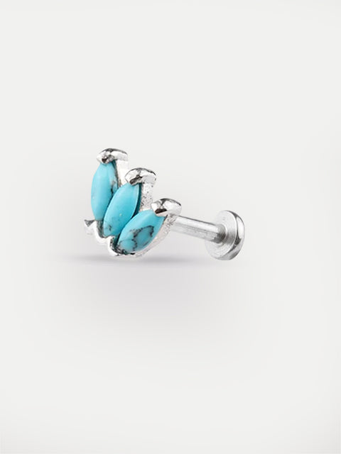 Three Marquise Gem Ear Stud 18G