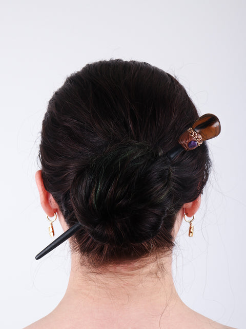 Tigers Eye Gemstone Hairpin