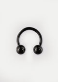 Titanium Plated Horseshoe 16G | Black-Image 1