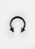 Titanium Plated Spike Horseshoe 16G | Black-Image 1