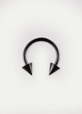 Titanium Plated Spike Horseshoe 16G | Black-Image 2
