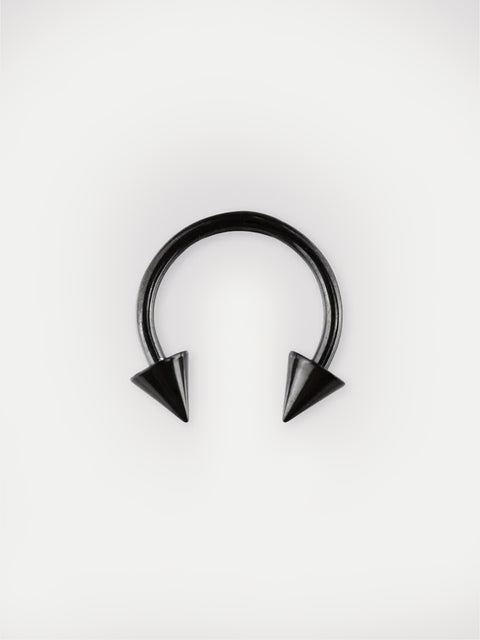 Titanium Plated Spike Horseshoe 16G