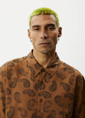 Tradition - Hemp Paisley Short Sleeve Shirt | Toffee-Image 5