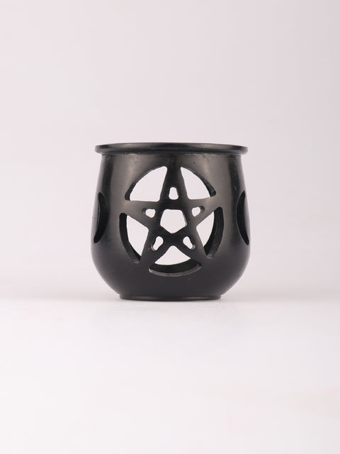 Triple Moon Pentacle Soapstone Resin Burner