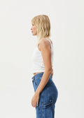 Tropics - Organic Recycled Rib Singlet | White-Image 2