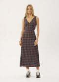 Tully - Seersucker Maxi Dress | Indigo Check-Image 2