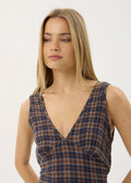 Tully - Seersucker Maxi Dress | Indigo Check-Image 5