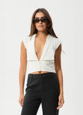 Twila - Linen Button Up Top | White-Image 1