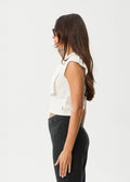 Twila - Linen Button Up Top | White-Image 3