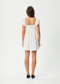 Twila - Linen Mini Dress | White-Image 3