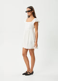 Twila - Linen Mini Dress | White-Image 4