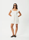 Twila - Linen Mini Dress | White-Image 5