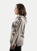 Unisex Cotton Baja Hoody | Grey & Black-Image 2