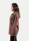 Unisex Cotton Gheri Hoody | Brown Red Stripe-Image 2