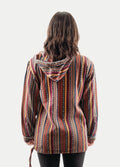 Unisex Cotton Gheri Hoody | Brown Red Stripe-Image 3