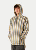 Unisex Cotton Gheri Hoody | Olive Blue Stripe-Image 3