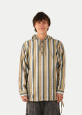 Unisex Cotton Gheri Hoody | Olive Blue Stripe-Image 6