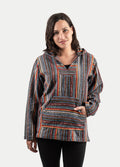 Unisex Cotton Stripey Hoody | Black Multi Stripe-Image 1