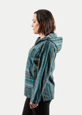 Unisex Cotton Stripey Hoody | Teal Stripe-Image 2