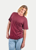 Unisex Organic Hemp Bamboo Tee | Maroon-Image 1