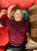 Unisex Organic Hemp Bamboo Tee | Maroon-Image 2