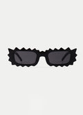 Unisex Zigzag Rectangle Sunglasses | Black-Image 1