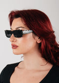 Unisex Zigzag Rectangle Sunglasses | Black-Image 2