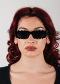 Unisex Zigzag Rectangle Sunglasses | Black-Image 4