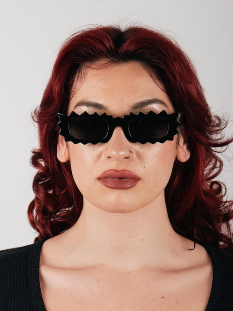 Unisex Zigzag Rectangle Sunglasses